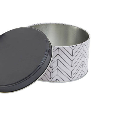 Set of Three Monochrome Storage Tins