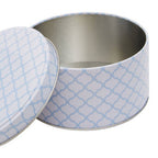Set of Three Blue and White Storage Tins