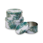 Set of 3 Palm Leaf Cake Storage Tins