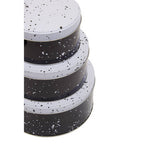 Set of Three Black and White Storage Tins