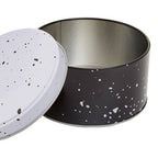 Set of Three Black and White Storage Tins