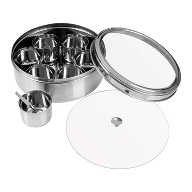 Set of 7 Spice Storage Container with Clear Lid
