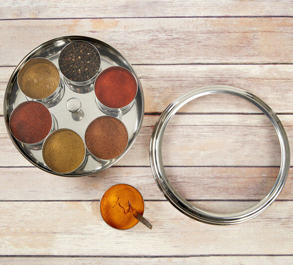 Set of 7 Spice Storage Container with Clear Lid