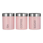 Light Pink Enamel Canisters
