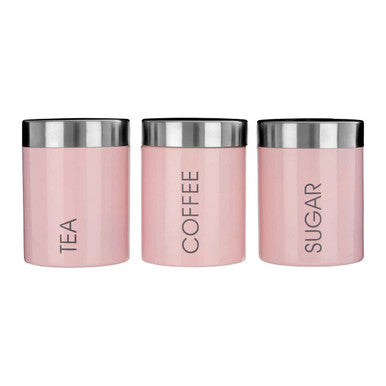 Light Pink Enamel Canisters