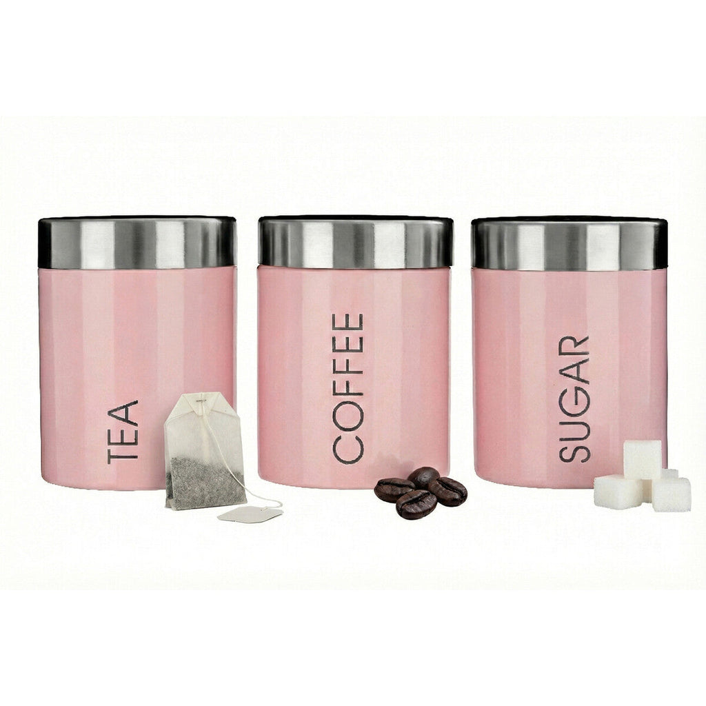 Light Pink Enamel Canisters