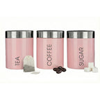 Light Pink Enamel Canisters