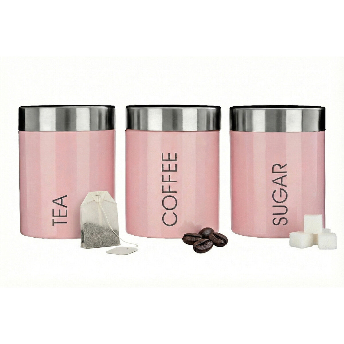 Light Pink Enamel Canisters