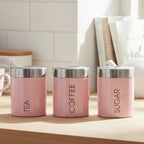 Light Pink Enamel Canisters