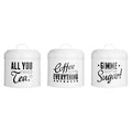 Set of 3 Round Tea Coffee and Sugar Canisters