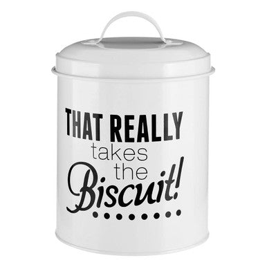White Biscuit Canister