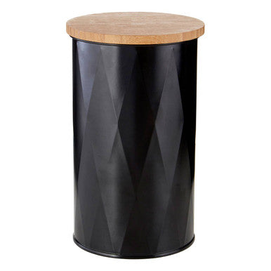 Black Metal Medium Round Storage Canister
