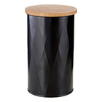 Black Metal Medium Round Storage Canister