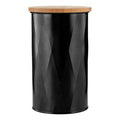 Black Metal Medium Round Storage Canister