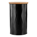 Black Metal Medium Round Storage Canister