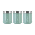 Set of 3 Pistachio Enamel Canisters