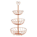 3 Tier Rose Gold Finish Fruit Basket