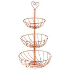 3 Tier Rose Gold Finish Fruit Basket