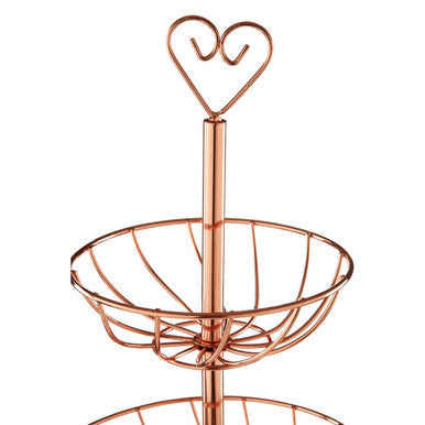 3 Tier Rose Gold Finish Fruit Basket