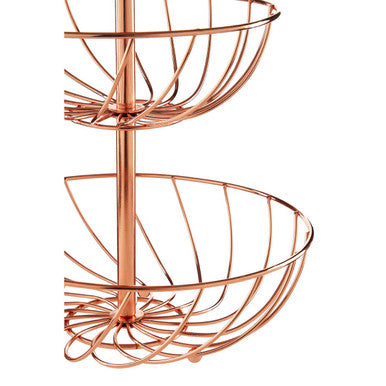 3 Tier Rose Gold Finish Fruit Basket