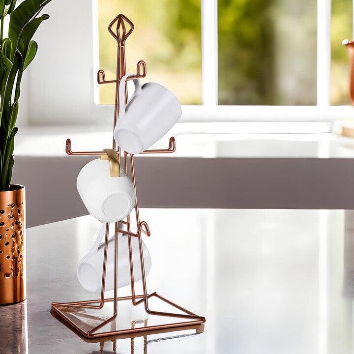 Copper Finish 6 Mug Tree