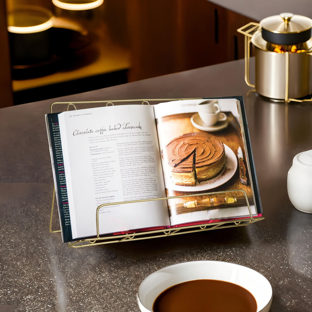 Copper Finish Cook Book Stand