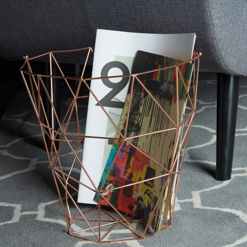 Copper Finish Storage Basket