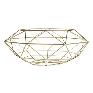 Gold Finish Wide Fruit Basket
