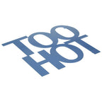 Blue Enamel Metal Trivet with Too Hot Design