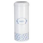 White Pasta Canister with Blue Floral Detail