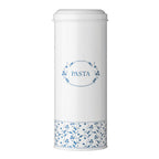 White Pasta Canister with Blue Floral Detail