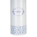 White Pasta Canister with Blue Floral Detail