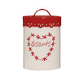 Red Heart Detail Biscuit Canister