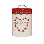Red Heart Detail Biscuit Canister