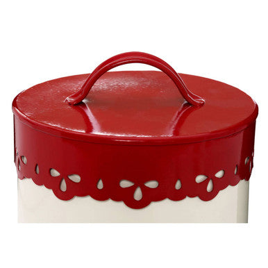 Red Heart Detail Biscuit Canister