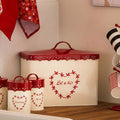 Cream And Red Bread Bin