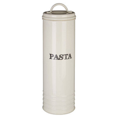Cream Pasta Canister with Sketched Lettering