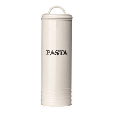 Cream Pasta Canister with Sketched Lettering