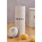 Cream Pasta Canister with Sketched Lettering