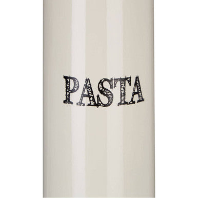 Cream Pasta Canister with Sketched Lettering