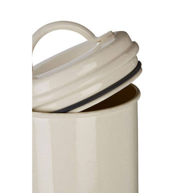 Cream Pasta Canister with Sketched Lettering