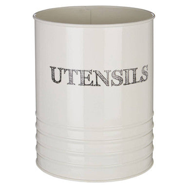 Cream Utensil Holder with Script