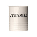 Cream Utensil Holder with Script