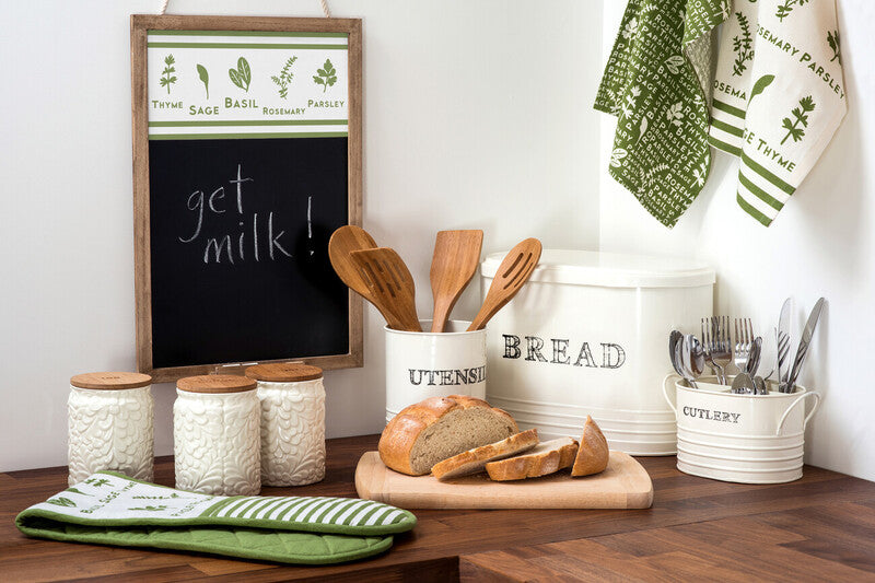 Cream Utensil Holder with Script
