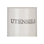 Cream Utensil Holder with Script