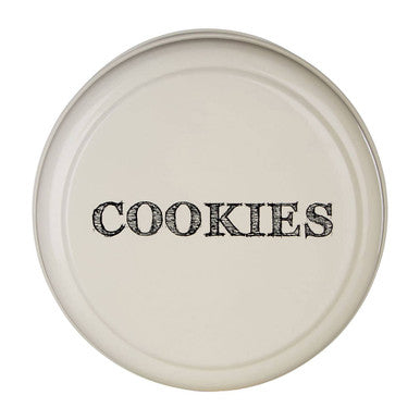 Cream Finish Round Biscuit Tin