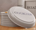 Cream Finish Round Biscuit Tin