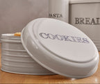Cream Finish Round Biscuit Tin
