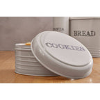 Cream Finish Round Biscuit Tin
