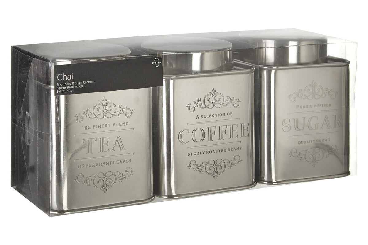 Stainless Steel Tea Coffee and Sugar Set